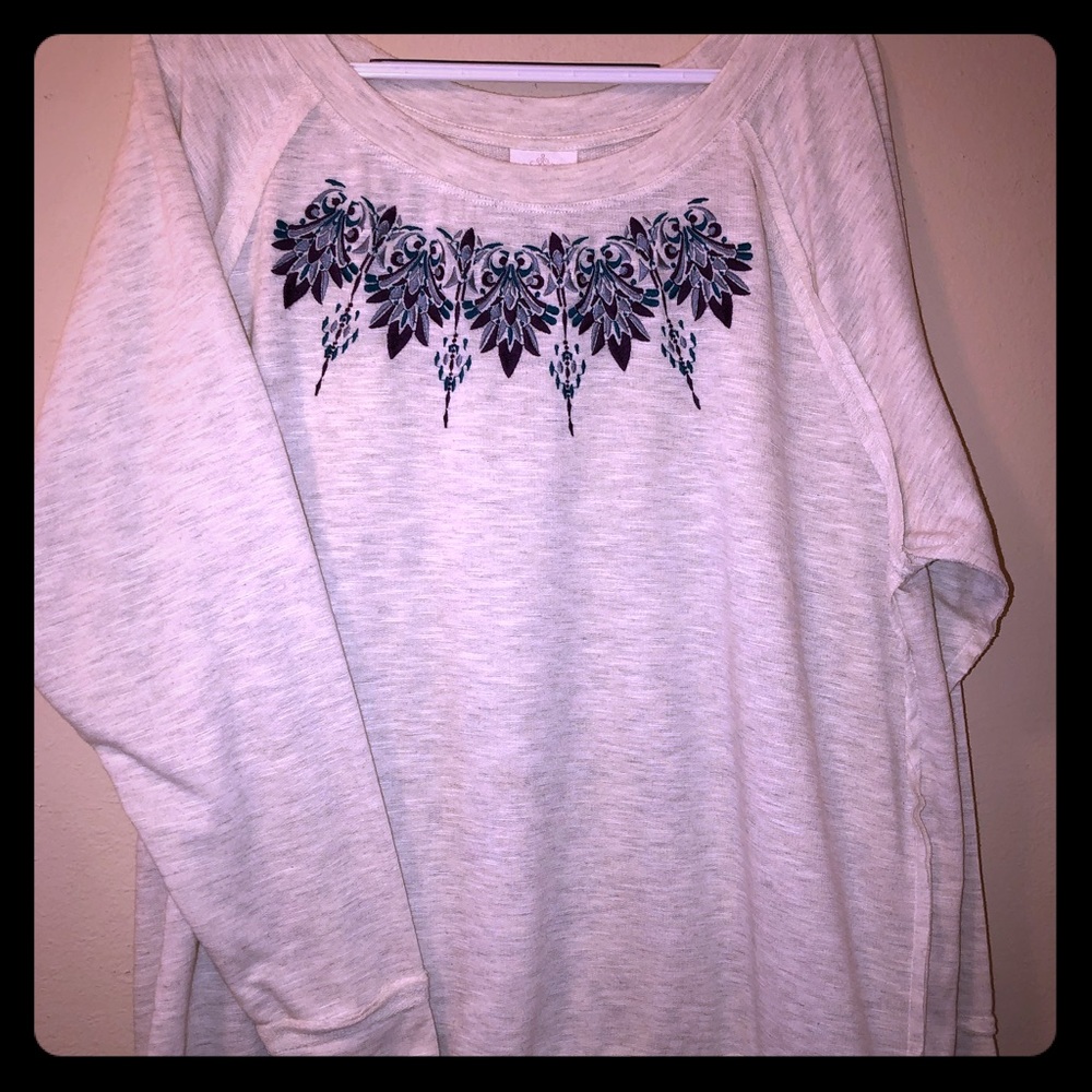 Knox Rose - Embroidered Sweatshirt - Size XXL